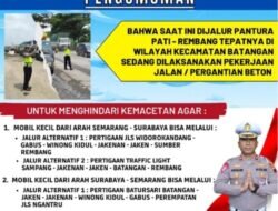 Hindari macet Pati – Batangan Polresta Pati Himbau pengguna jalan,Lalui Jalan Alternatif Yang Ada.