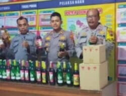 Polsek Pati Kota Berhasil Amankan Ratusan Botol Miras Berbagai  Merek Dalam Operasi Pekat.