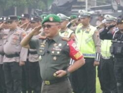 Pasukan Gabungan TNI-Polri Yang Di Pimpin Komandan KOREM 073/Makutarama,Gelar Apel Gabungan Sambut Kunjungan Kerja Wapres Di Margoyoso Pati.