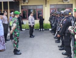 Polres Rembang Bersama TNI Apel Gelar Pasukan Jelang Arus mudik Dan Arus Balik.