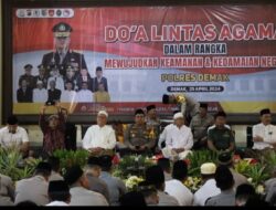 Wujudkan Situasi Aman Dan Kondusif,Polres Demak Gelar Doa Bersama Lintas Agama.