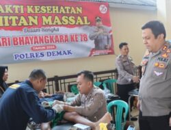 Sambut Hari Bhayangkara ke -78 , Polres Demak Gelar Bakti Kesehatan Pada Masyarakat.