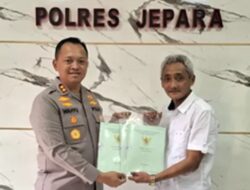 Polres Jepara Terima Tiga Sertifikat Lahan Hibah Dari BPN Jepara Propinsi Jateng.