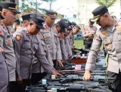 Kapolres Demak Pimpin Langsung Pemeriksaan Senpi Dinas Secara Berkala.