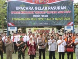 Polres Demak Beserta Bupati Dan TNI Menggelar Apel  Pasukan Operasi Ketupat Candi 2025.