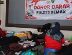Polres Demak Gelar Acara Donor Darah,53 Personel Ikut Dalam Giat Tersebut.