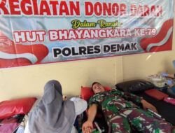 Dalam Rangka Hari Bhayangkara Ke-79,Polres Demak Gelar Acara Donor Darah.