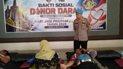 45 Kantong Darah Dikumpulkan dalam Bakti Sosial Propam Polres Demak